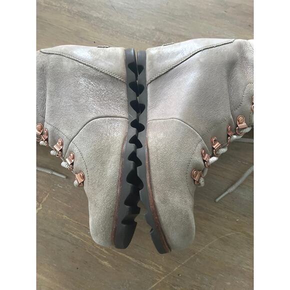 Sorel Womens Conquest Wedge Holiday Boots 9 Beach Fawn Leather Distressed - Picture 6 of 12